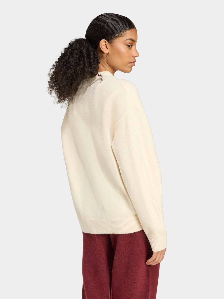 adidas Originals Cream Knitted Jumper - Image 2 of 6