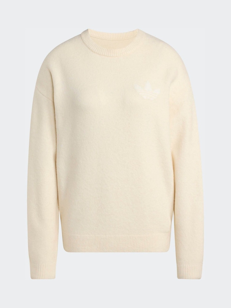 adidas Originals Cream Knitted Jumper - Image 4 of 4