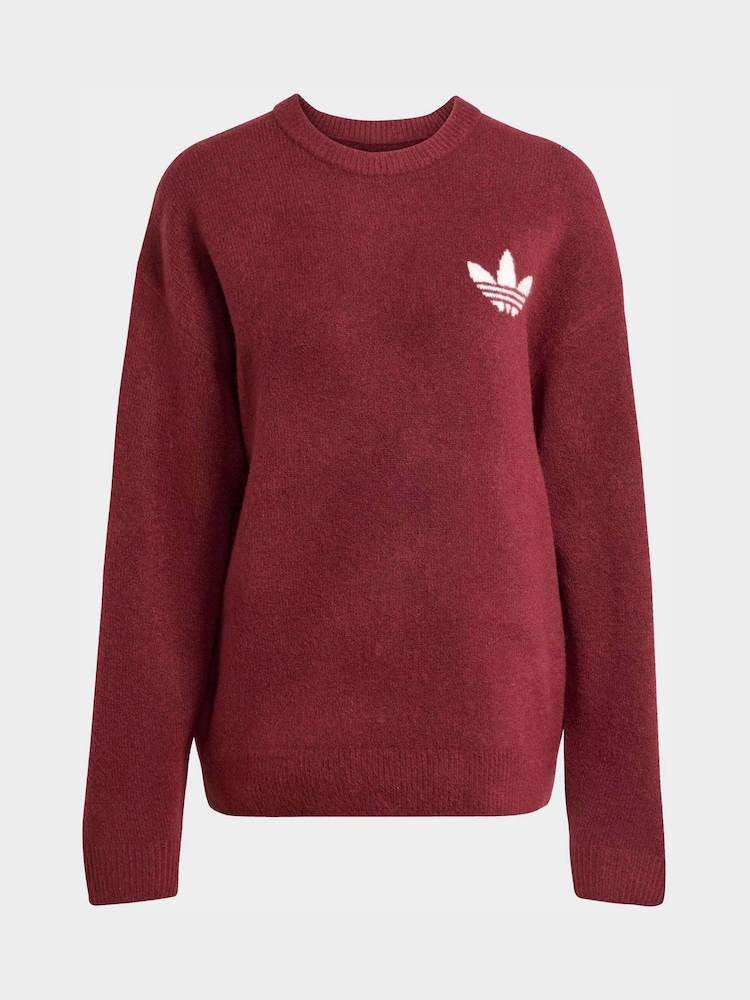 adidas Originals Red Knitted Jumper - Image 7 of 7