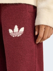adidas Originals Red Knitted Wide Leg Trousers - Image 4 of 6