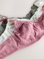 Green/Pink/Cream Total Support Full Cup Lace Ultimate Comfort Bras 3 Pack - Image 5 of 6