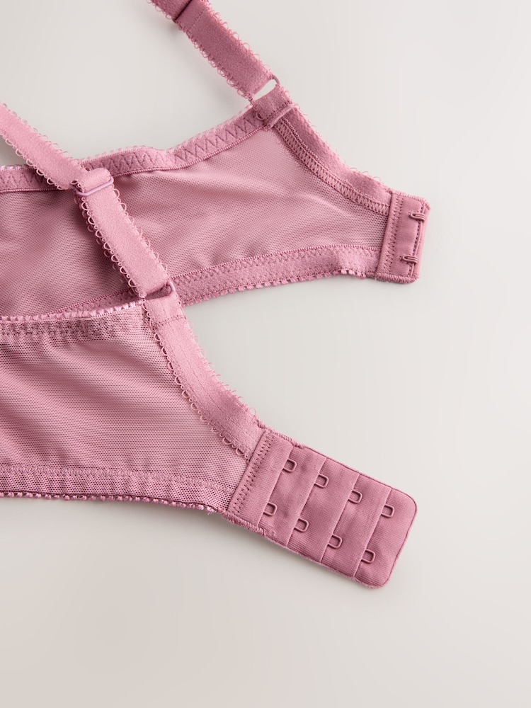 Green/Pink/Cream Total Support Full Cup Lace Ultimate Comfort Bras 3 Pack - Image 6 of 6