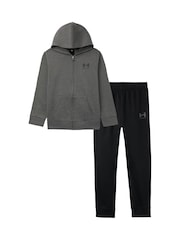 Under Armour Grey Rival Branded Logo Full Zip Fleece Hoodie Set - Image 1 of 6