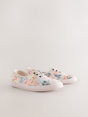 花卉 - Laceless Canvas Slip-On Trainers - 8的图像5｝
