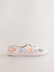 花卉 - Laceless Canvas Slip-On Trainers - 8的图像6｝