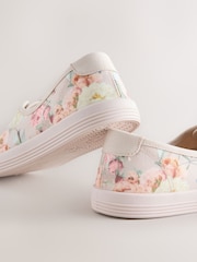 花卉 - Laceless Canvas Slip-On Trainers - 8的图像8｝