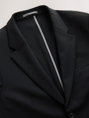 Black Muscle Fit Motionflex Super Stretch Textured Suit Jacket - Image 10 of 13