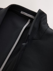 Black Muscle Fit Motionflex Super Stretch Textured Suit Jacket - Image 11 of 13