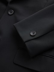 Black Muscle Fit Motionflex Super Stretch Textured Suit Jacket - Image 13 of 13