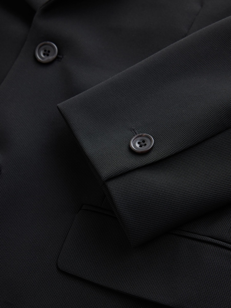Black Muscle Fit Motionflex Super Stretch Textured Suit Jacket - Image 13 of 13 Black Muscle Fit Motionflex Super Stretch Textured Suit Jacket - Image 13 of 13