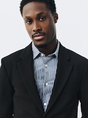 Black Muscle Fit Motionflex Super Stretch Textured Suit Jacket - Image 4 of 13