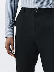 Black Muscle Fit Motionflex Super Stretch Textured Suit Trousers - Image 4 of 11