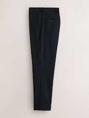Black Muscle Fit Motionflex Super Stretch Textured Suit Trousers - Image 8 of 11