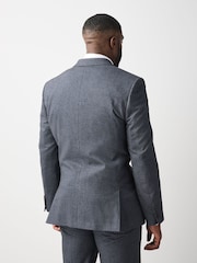 Grey Muscle Fit Motionflex Stretch Flannel Suit Jacket - Image 4 of 6