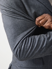 Grey Muscle Fit Motionflex Stretch Flannel Suit Jacket - Image 5 of 6