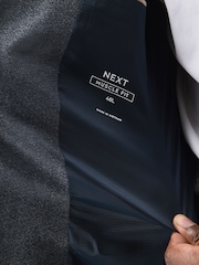 Grey Muscle Fit Motionflex Stretch Flannel Suit Jacket - Image 6 of 6