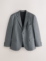 Grey Muscle Fit Motionflex Stretch Flannel Suit Jacket - Image 8 of 15