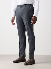 Grey Muscle Fit Motionflex Stretch Flannel Suit Trousers - Image 1 of 6