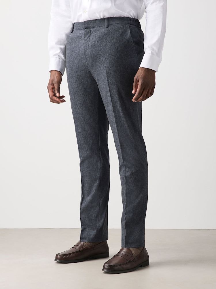 Grey Muscle Fit Motionflex Stretch Flannel Suit Trousers - Image 1 of 6