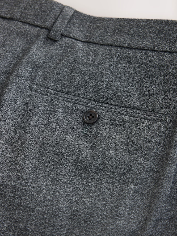 Grey Muscle Fit Motionflex Stretch Flannel Suit Trousers - Image 14 of 14