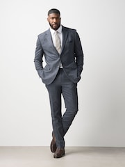 Grey Muscle Fit Motionflex Stretch Flannel Suit Trousers - Image 2 of 6