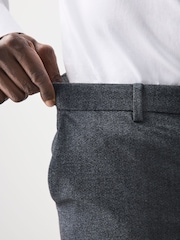 Grey Muscle Fit Motionflex Stretch Flannel Suit Trousers - Image 4 of 6