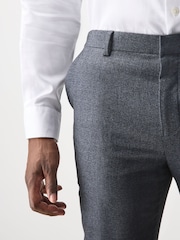 Grey Muscle Fit Motionflex Stretch Flannel Suit Trousers - Image 6 of 6