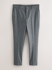 Grey Muscle Fit Motionflex Stretch Flannel Suit Trousers - Image 7 of 14