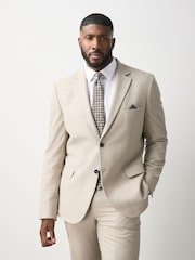 Ecru Muscle Fit Motionflex Stretch Flannel Suit Jacket - Image 2 of 15