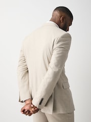 Ecru Muscle Fit Motionflex Stretch Flannel Suit Jacket - Image 4 of 15