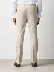 Ecru Muscle Fit Motionflex Stretch Flannel Suit Trousers - Image 3 of 12