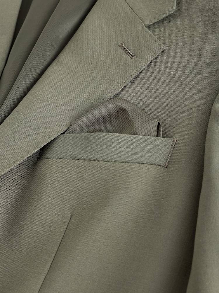 Sage Green Signature Muscle Fit Motionflex Stretch Tollegno Italian Wool Rich Suit Jacket - Image 10 of 10