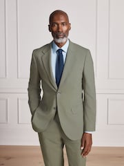 Sage Green Signature Muscle Fit Motionflex Stretch Tollegno Italian Wool Rich Suit Jacket - Image 2 of 10