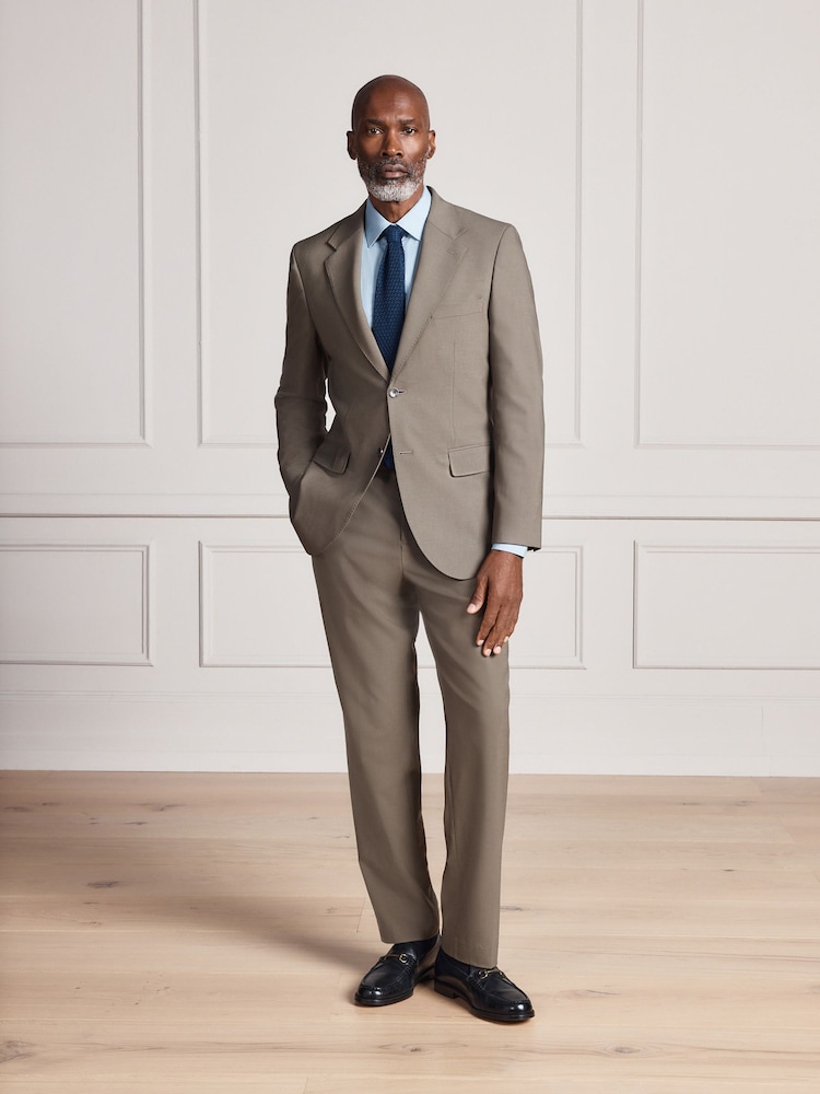 Sage Green Signature Muscle Fit Motionflex Stretch Tollegno Italian Wool Rich Suit Trousers - Image 2 of 5
