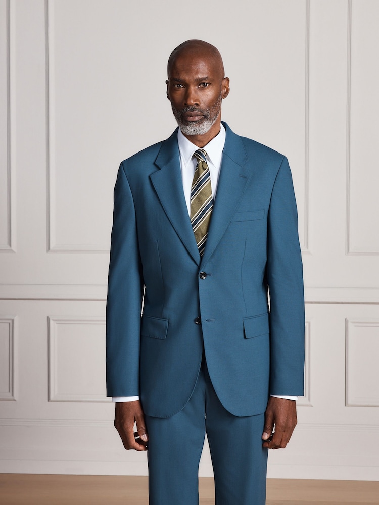 Bright Blue Signature Muscle Fit Motionflex Stretch Tollegno Italian Wool Rich Suit Jacket - Image 2 of 5