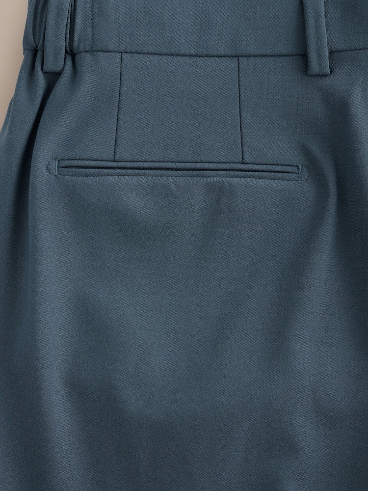 Bright Blue Signature Muscle Fit Motionflex Stretch Tollegno Italian Wool Rich Suit Trousers - Image 9 of 9