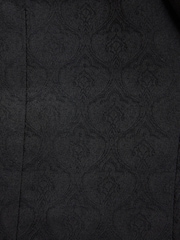 Noir - Veste de smoking Double boutonnage ajustée à motifs avec broche - Image 9 de 13