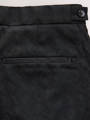 Black Tailored Fit Patterned Suit Trousers - Image 12 of 12