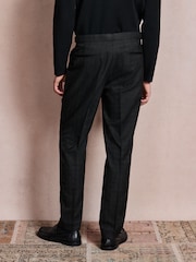 Black Tailored Fit Patterned Suit Trousers - Image 4 of 12