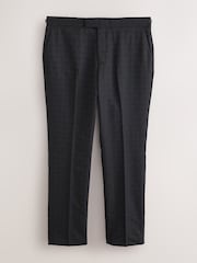 Black Tailored Fit Patterned Suit Trousers - Image 8 of 12