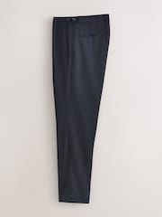 Navy Tailored Fit Textured Tuxedo Suit Trousers - Image 6 of 9