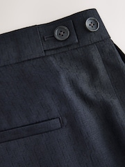 Navy Tailored Fit Textured Tuxedo Suit Trousers - Image 7 of 9