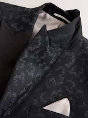 Navy Regular Fit Tuxedo Patterned Textured Suit Jacket - Image 10 of 13
