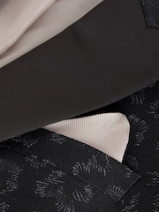 Navy Regular Fit Tuxedo Patterned Textured Suit Jacket - Image 11 of 13