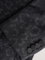 Navy Regular Fit Tuxedo Patterned Textured Suit Jacket - Image 12 of 13