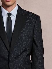 Navy Regular Fit Tuxedo Patterned Textured Suit Jacket - Image 5 of 8