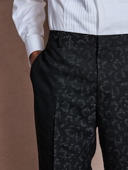 Navy Regular Fit Tuxedo Patterned Textured Suit Trousers - Image 4 of 6