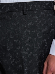 Navy Regular Fit Tuxedo Patterned Textured Suit Trousers - Image 5 of 6