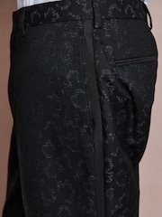 Navy Regular Fit Tuxedo Patterned Textured Suit Trousers - Image 6 of 6