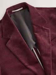 Burgundy Red Loose Fit Corduroy Suit Jacket - Image 10 of 14